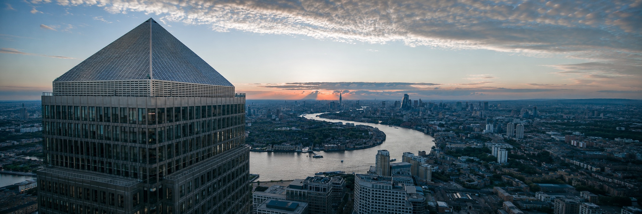 Canary Wharf at dusk