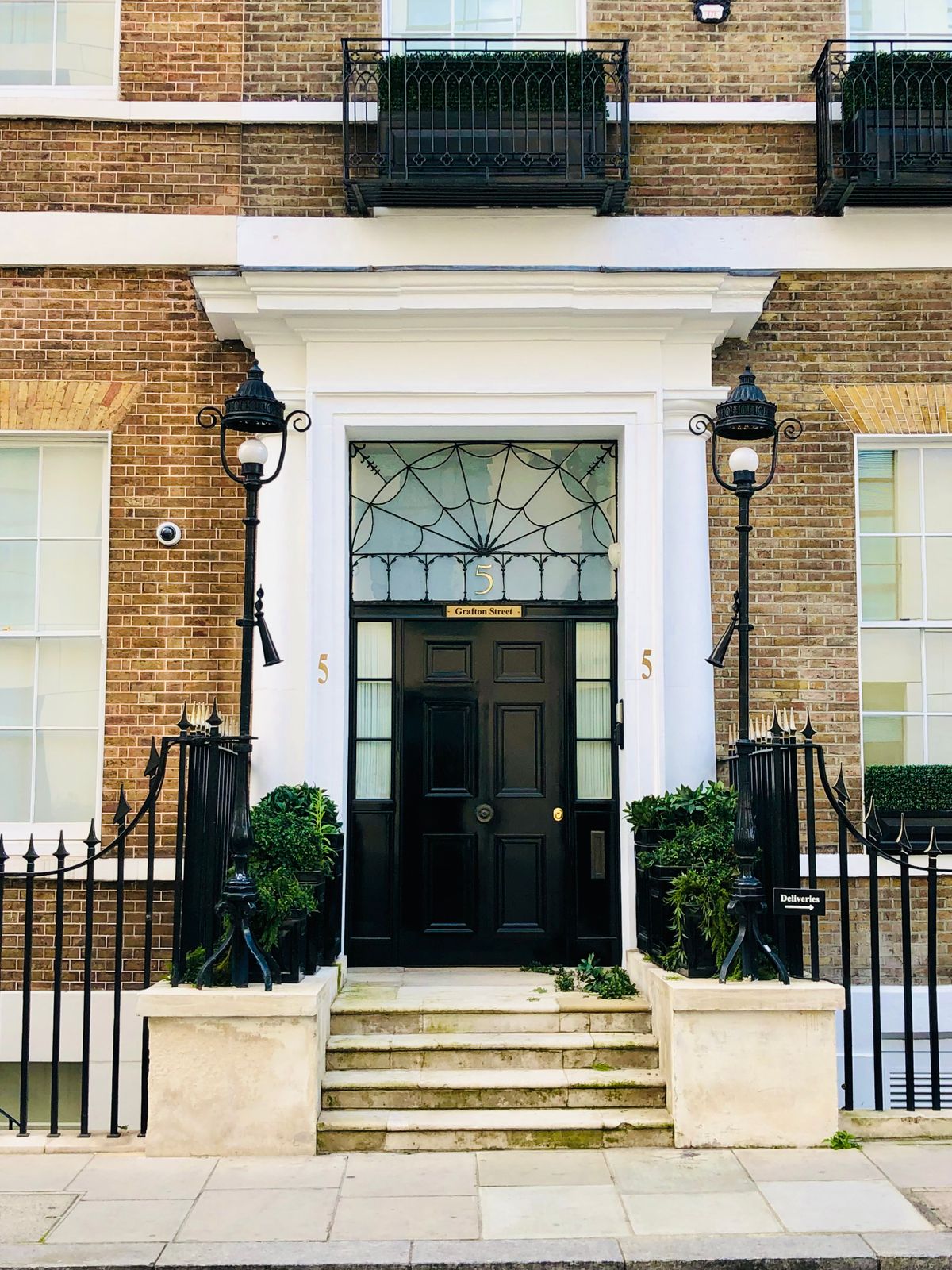 Brick home with a mint front door