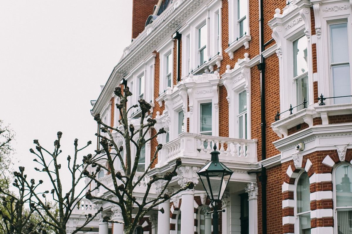 A street of Victorian terraced houses